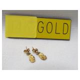 Raw Natural Gold Nugget Earrings w/ 14k Gold Posts