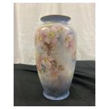 Antique Porcelain Hand Painted Signed Floral Vase