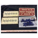 4pc Metal Wall Signs - Dogs & Home