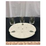 Spode Christmas Tree Egg Plate & Rocks Glasses