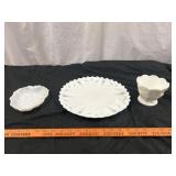 3pc Milk Glass Fostoria, Hazel Atlas, Westmoreland