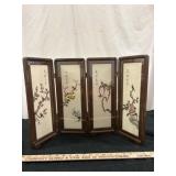 Vintage 4-panel Asian Tabletop Folding Screen