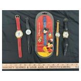 5pc Character Watches Disney, Michael Jordan, Etc.