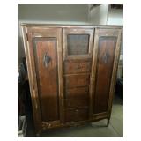 Antique Oak Chifforobe Early 20th Century Wardrobe