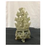 Vintage Asian Jadeite Birds in Trees Stone Carving