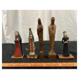 Traditional Carved Wood Religious Figures Santos