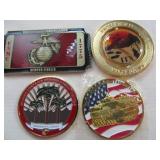4pc USMC Challenge Coins