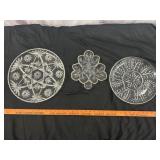 3pc Vintage Early American Prescut Serving Trays