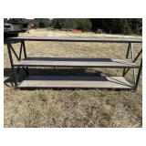 3 Tier Industrial X Frame Book Case / TV Stand