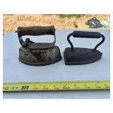 2pc Antique Cast Iron Sad Irons