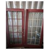 Set of Wood 15 Panel Glass Double "French" Doors