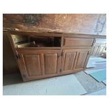 Wood Kitchen Counter Cabinet w/ Stainless Sink