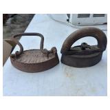 2pc Antique Cast Iron Sad Irons