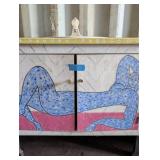 Custom Painted Wood Vanity Cabinet & Sink