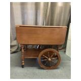 Colonial Style Maple Drop Leaf Serving Cart