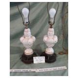 Pair of Mid Century Pierced Porcelain Table Lamps