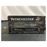 Winchester Super Suppressed 9mm 147gr Ammo - 50rds