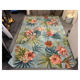 Santa Monica Aqua Floral Indoor / Outdoor Area Rug