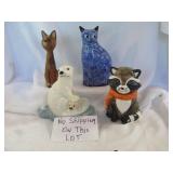 4pc Mid Century Animal Figures - Kitties & Coon!