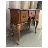 Vintage Queen Anne Solid Wood Lowboy Vanity Desk
