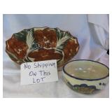 2pc Talavera Style Glazed Ceramic Bowls