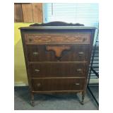 Antique Wood Chest of Drawers / Upright Dresser