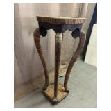 Mid Century Rattan & Wicker Square Top Plant Stand