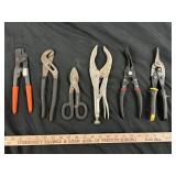 Channel Locks, Metal Shears, Vise Grip, Crimper