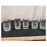 Set of 5 Waterford Crystal Lismore Water Glasses