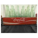 Vintage Coca Cola Wood Bottle Crate with Bottles