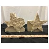 Pair of Texas Lone Star Limestone Book Ends