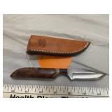 Anza Knives Fixed Blade Burl Wood Handle Knife
