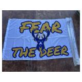 Milwaukee Bucks "Fear the Deer" Flag & Pole