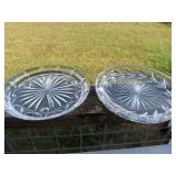 Hand Cut Lead Crystal Serving Plate & Footed Tray