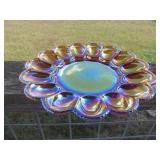 Indiana Glass Iridescent Carnival Glass egg Plate