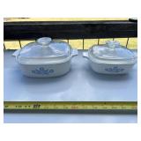 2pc Corning Ware Corn Flower Blue Cook Ware
