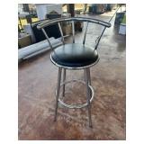 Shop / Bar Stool Chrome & Black Vinyl Swivel Stool