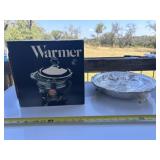 Silver Plate Food Warmer Stand w/ Pyrex Dish NIB