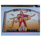 Faust Lager Embossed Metal Beer Sign