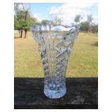 Vintage Glass Diamond Cut 8" Rose Vase