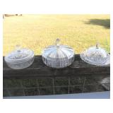 3pc Glass - Pineapple Butter Dish / Candy Dishes