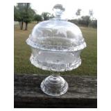 Early American Pattern Glass Covered Compote