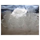 23pc Vintage Glass Tumblrs & Plates Whitehall, Etc