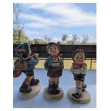 3pc Goebel Hummel West German Porcelain Figures