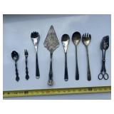 Vintage Ornate Silver Plate Serving Utensils
