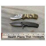 2pc Folding Liner Lock Pocket Clip Knives - Unused