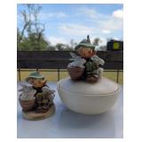 2pc Goebel Hummel "Playmates" Figure & Bowl