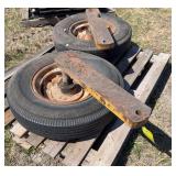 Pair of Implement Tires, 7.50-14, 6 bolt hubs/spindles
