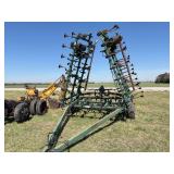 Baker 30 ft (??) folding field cultivator, Model 6100, Ser #6309574, with 1 row HD harrow attachment