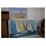 Sailboat & Light House Wall Hangings